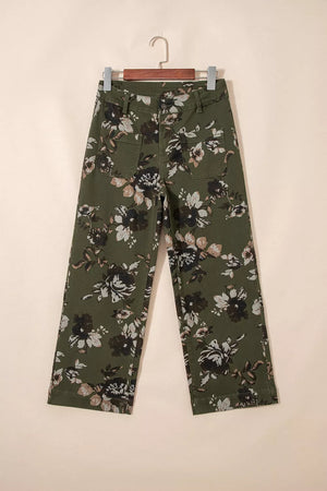 Vintage Floral Print High Waist Wide Leg Jeans option 10