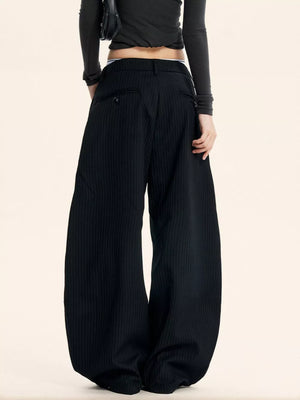 streetwear wide-leg pants in Black with not applicable