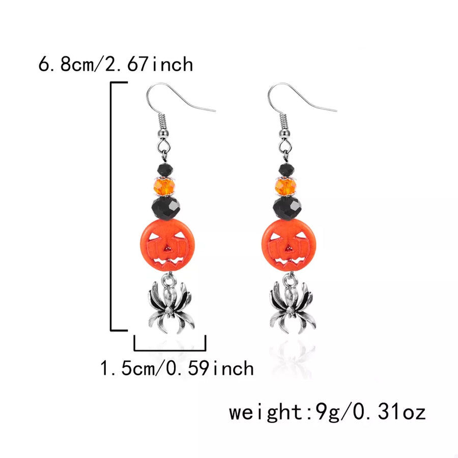 earrings in black with drop design and long