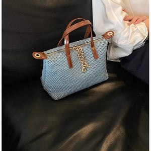 dusty blue crossbody bag with small and zip-top