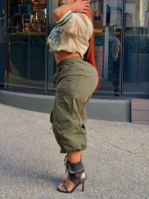 Baggy Cargo Cropped Pants option 5