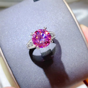 Platinum-Plated,925 sterling silver,Moissanite Carat weight: 5 Care instructions ring in Pink Purple with fitted silhouette