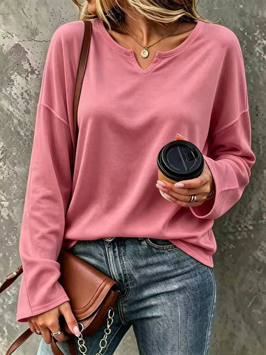 t-shirt in dusty rose featuring stretch and loose fit
