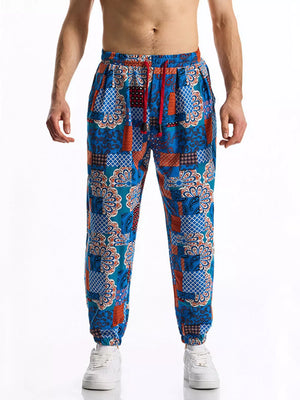 Cerulean Men's Full Size Printed Drawstring Casual Pants