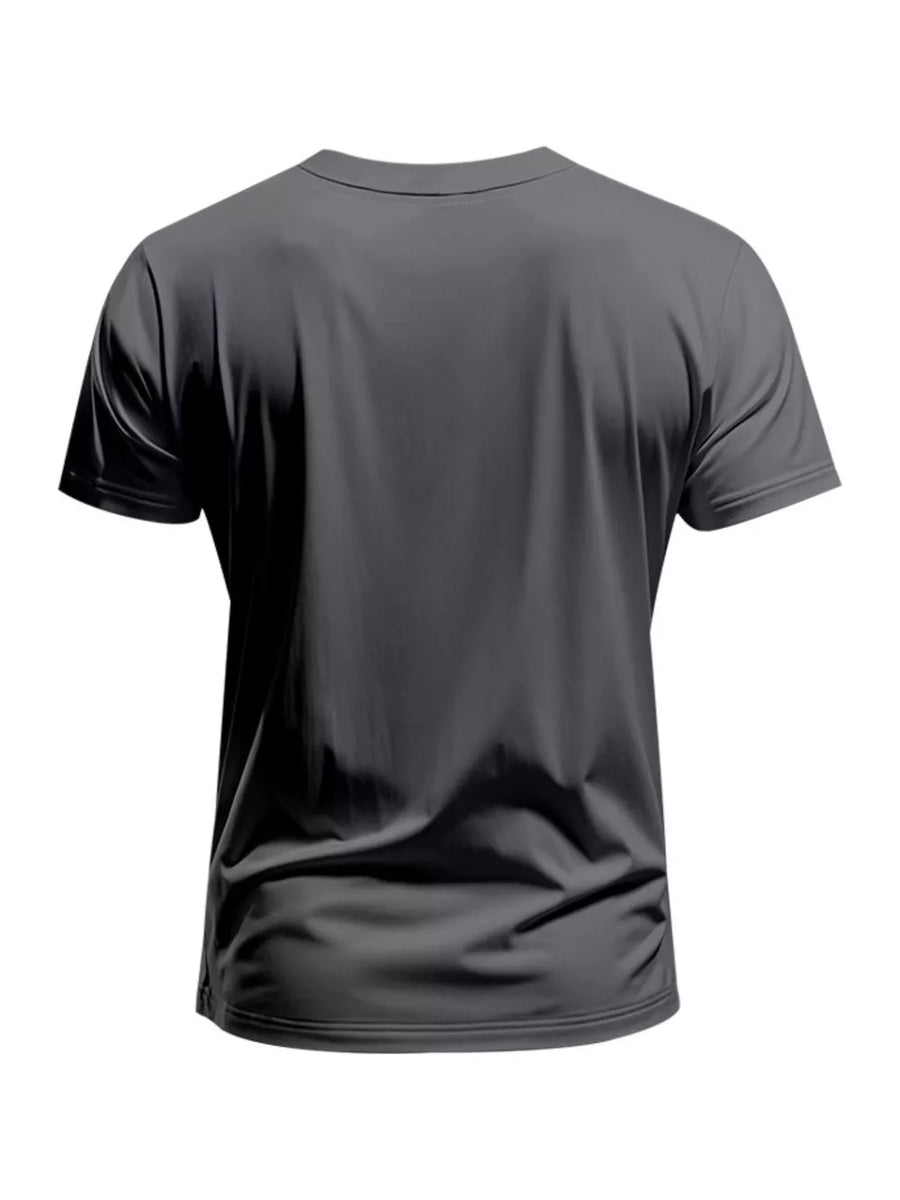 Essential Slim Fit V-neck T-shirt in Dark Gray