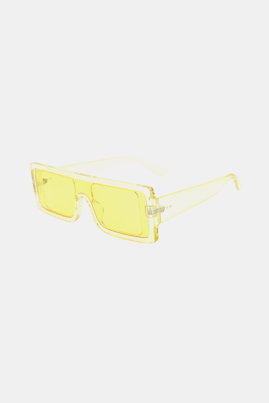 Sunset Gradient Rectangular Sunglasses in Neon Yellow with clear frame