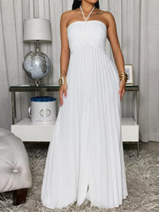 black flared jumpsuit with halter