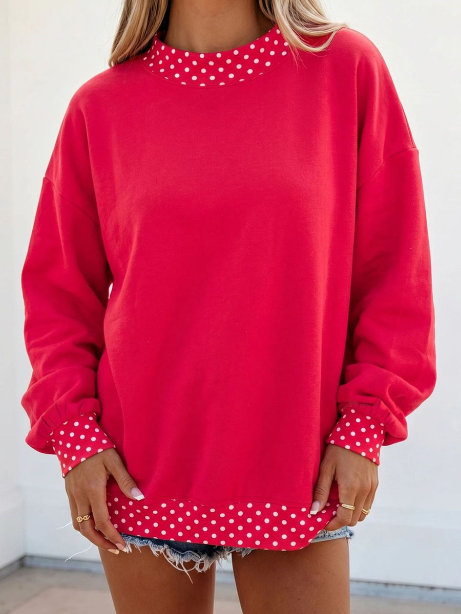 sweatshirt in Indigo with polka dot and basic style