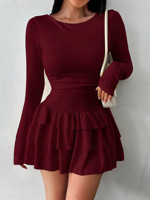 mini dress in Black with layered and mini
