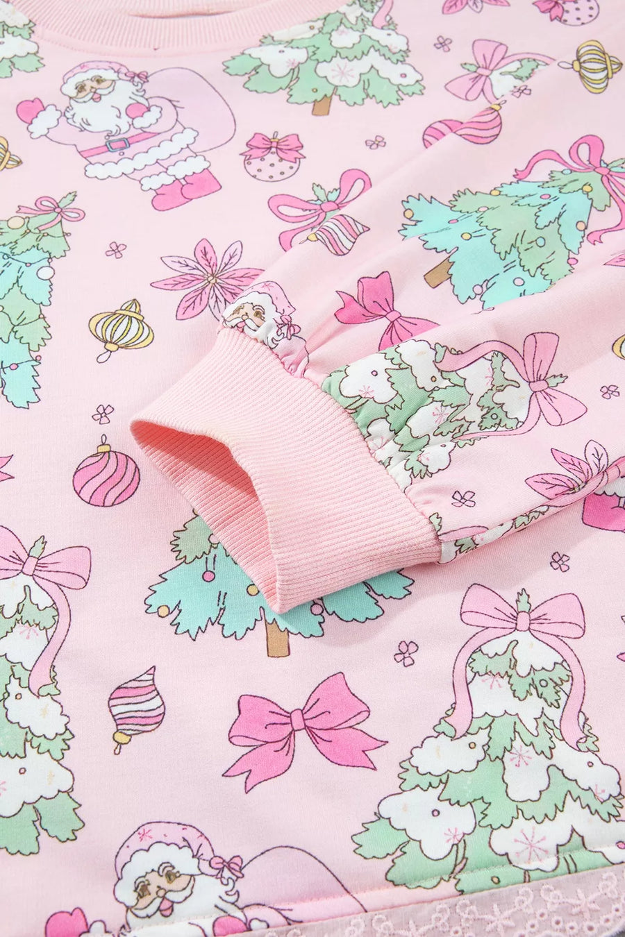 pajama set in Blush Pink with drawstring waist and cropped
