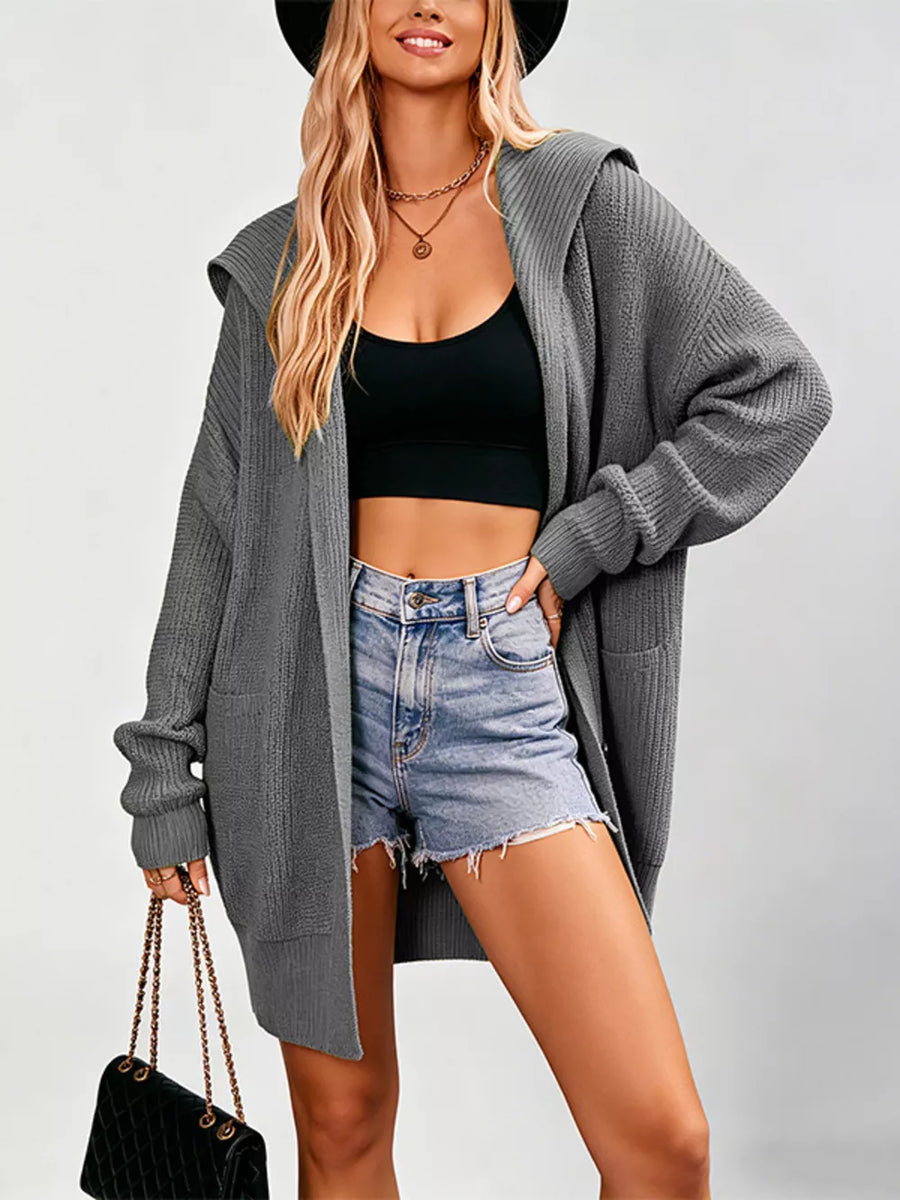 100% polyester Care instructions: Machine wash cold cardigan in Apricot with oversized silhouette