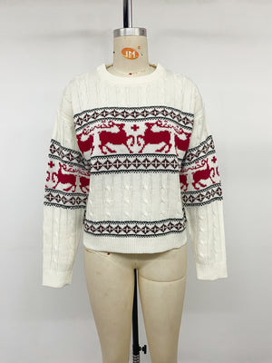 red pullover sweater with pullover and Fair Isle