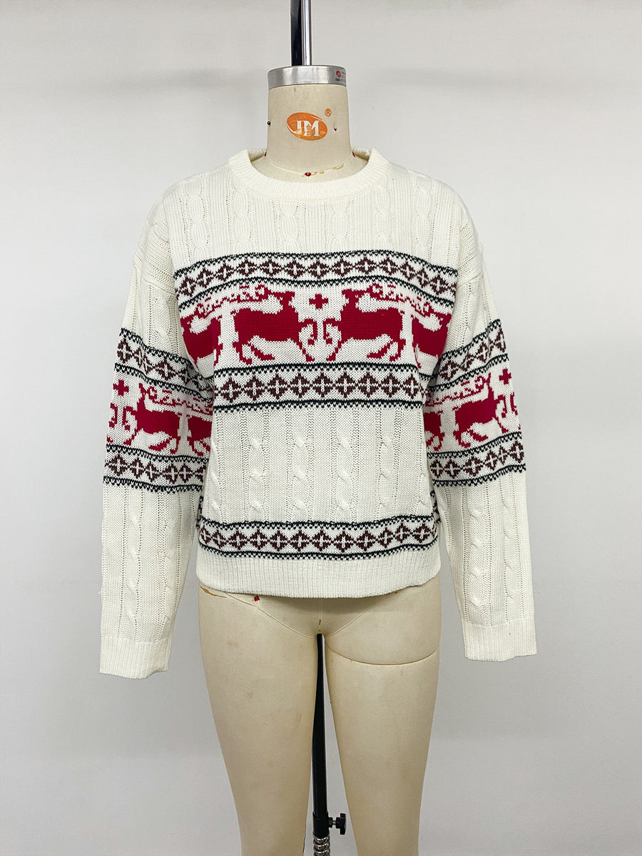 red pullover sweater with pullover and Fair Isle