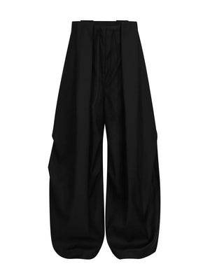 Black Men's Wide Leg Dress Pants