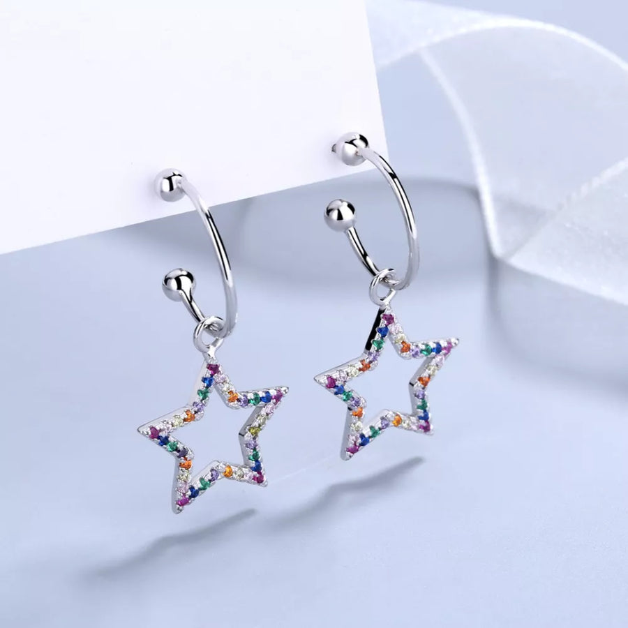 Platinum-Plated,925 sterling silver,Rhinestone Care instructions: Avoid wearing earrings in silver with straight silhouette