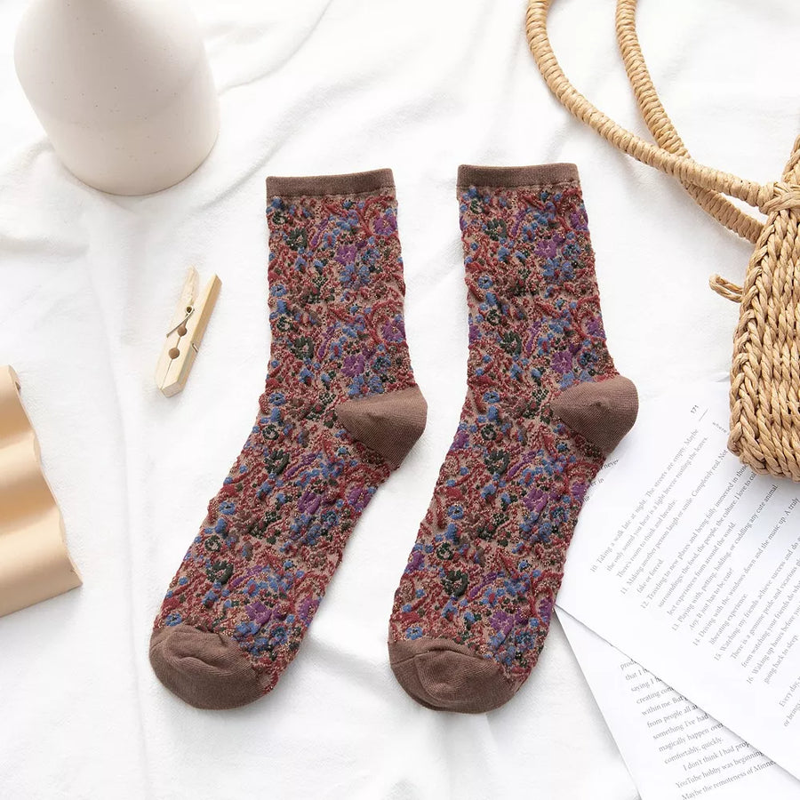 Black socks with crew-length and elastic