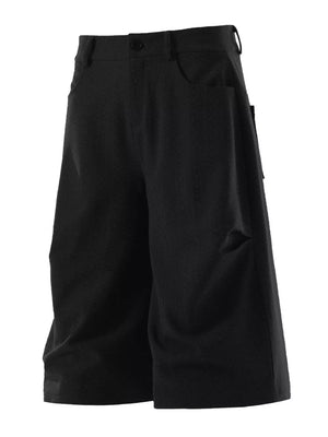 Black with Men's Wide Leg Capris