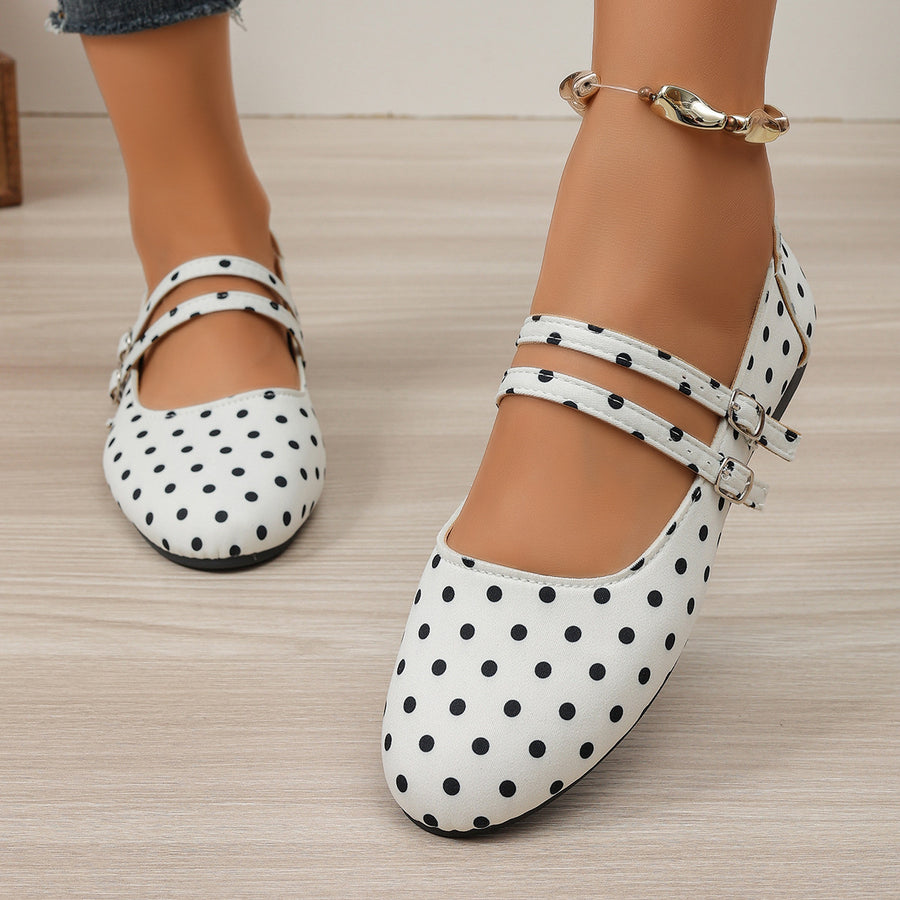 White Mary Jane flats