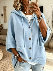 White cardigan with buttoned and short sleeve