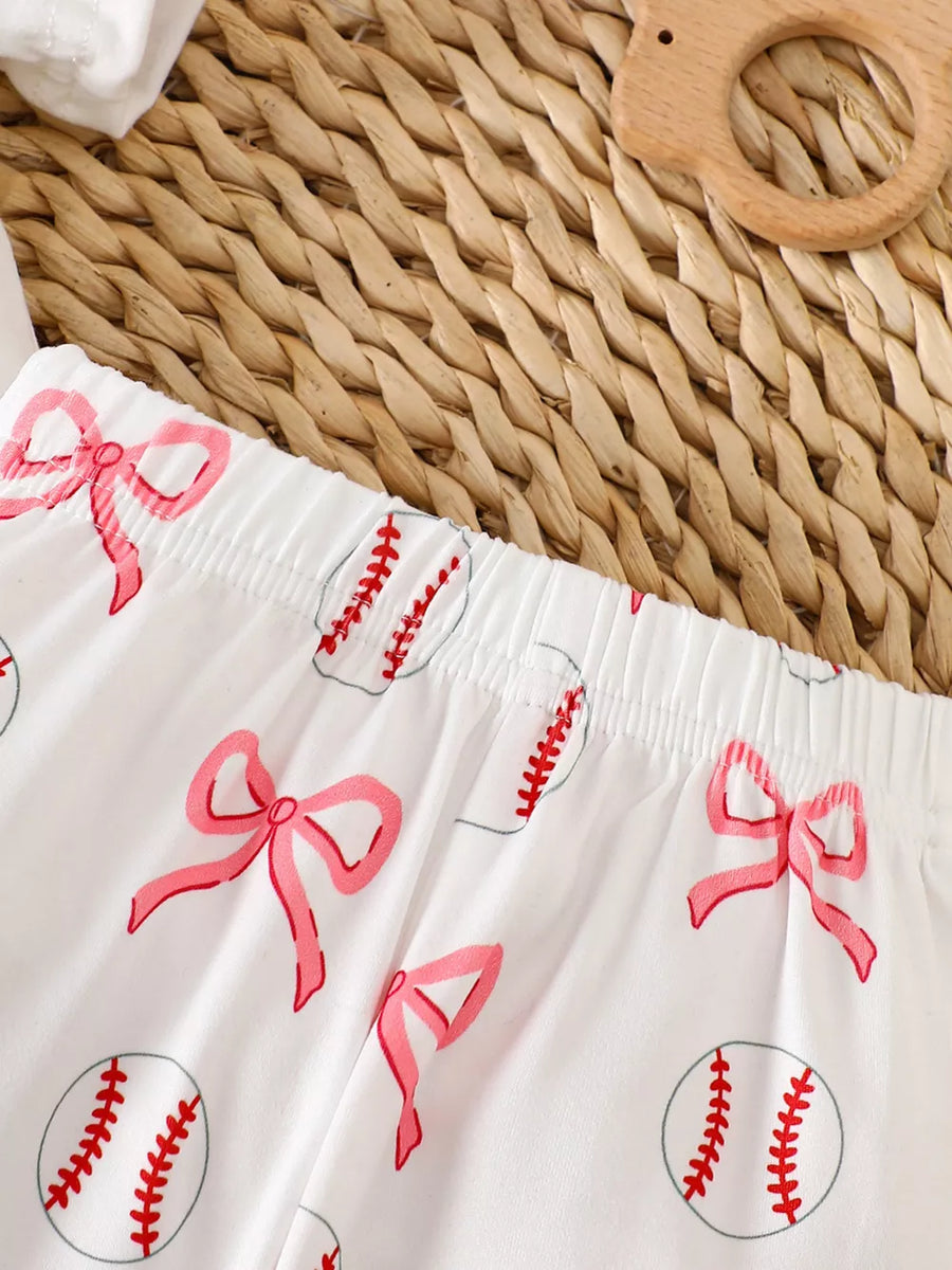 Children's Baseball Short Sleeve Bodysuit Set option 6