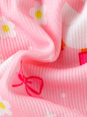 Children's Bow Duck Print Romper With Headband option 5
