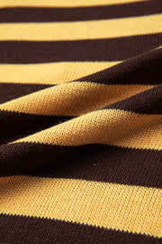 dark brown pullover sweater with pullover and striped