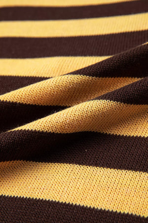 dark brown pullover sweater with pullover and striped