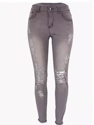 skinny jeans in Dark Blue with distressed and ankle-length