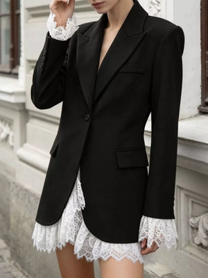 95% Polyester, 5% Spandex Care instructions: Machine wash cold blazer in ivory with regular silhouette