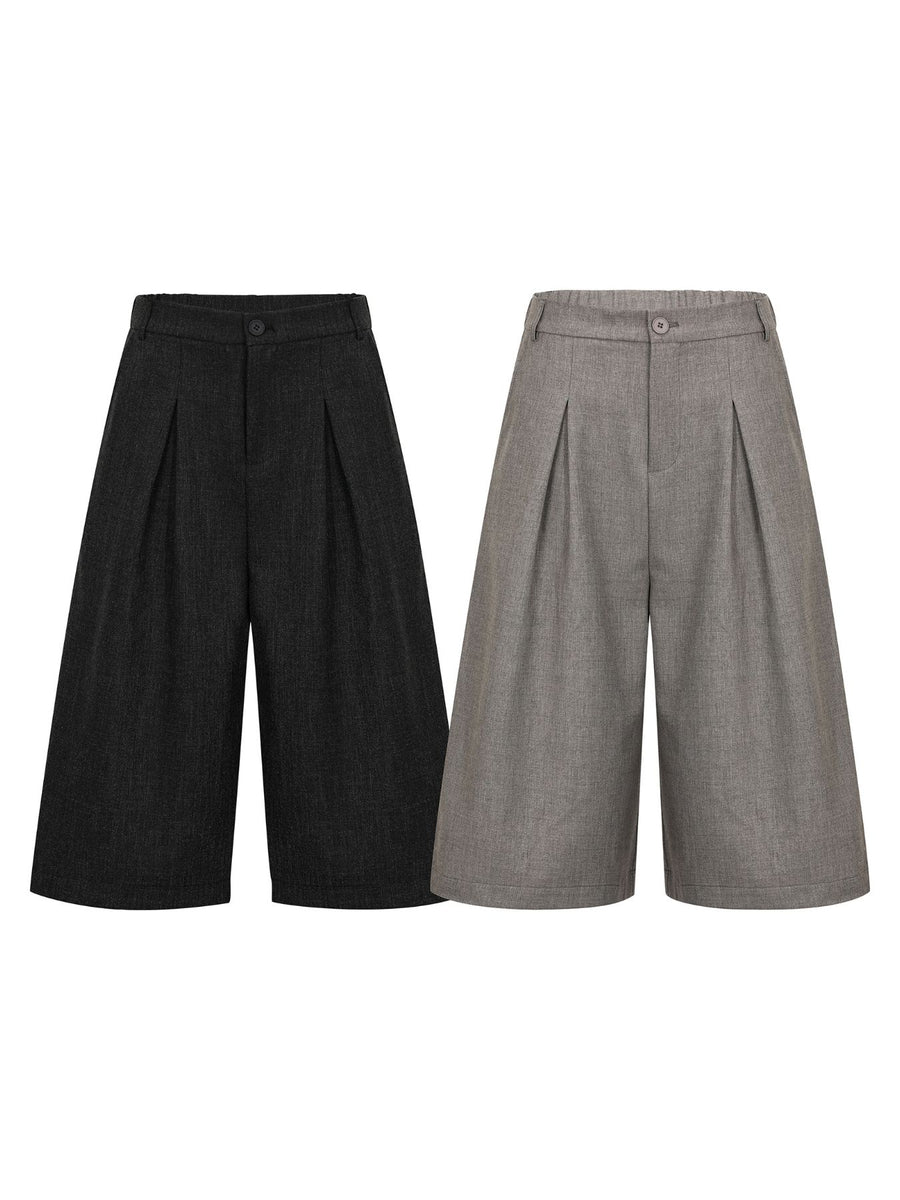 charcoal capri pants with capri and button