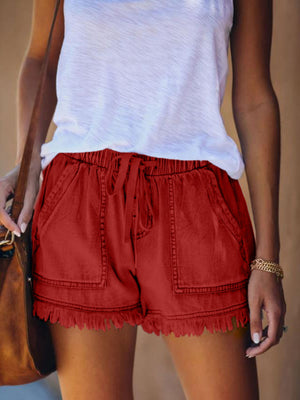 denim shorts in Black