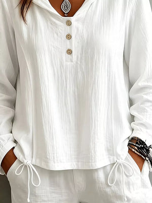 100% polyester Care instructions: Machine wash cold blouse in White with relaxed silhouette