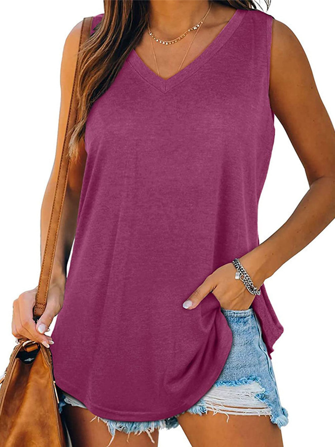 Light Green tank top with hip-length and pullover