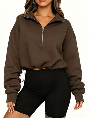 Apricot relaxed sweatshirt with collared