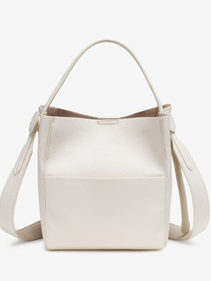 crossbody bag in White with textured and medium