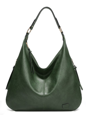 Large Leather Slouchy Shoulder Bag in Black with slouchy design