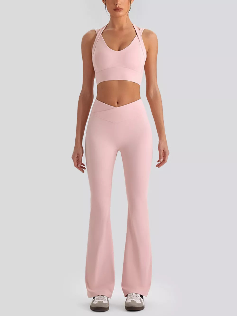 Light pink activewear set with Lightweight and sleeveless