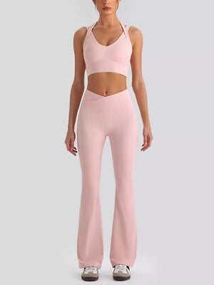 Light pink activewear set with Lightweight and sleeveless