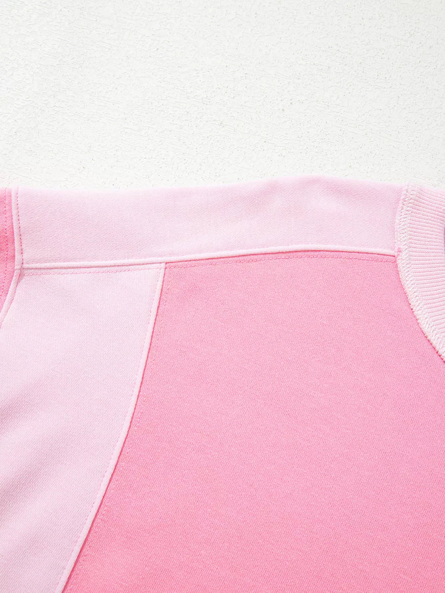 2-tone Color Block Patchwork Sweatshirt option 7