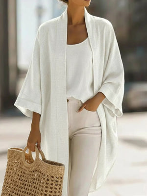 casual cardigan in Yellow with scoop neck