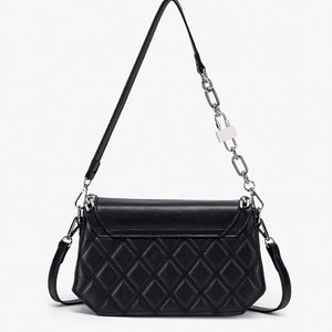 crossbody bag in black with quilted and quilted