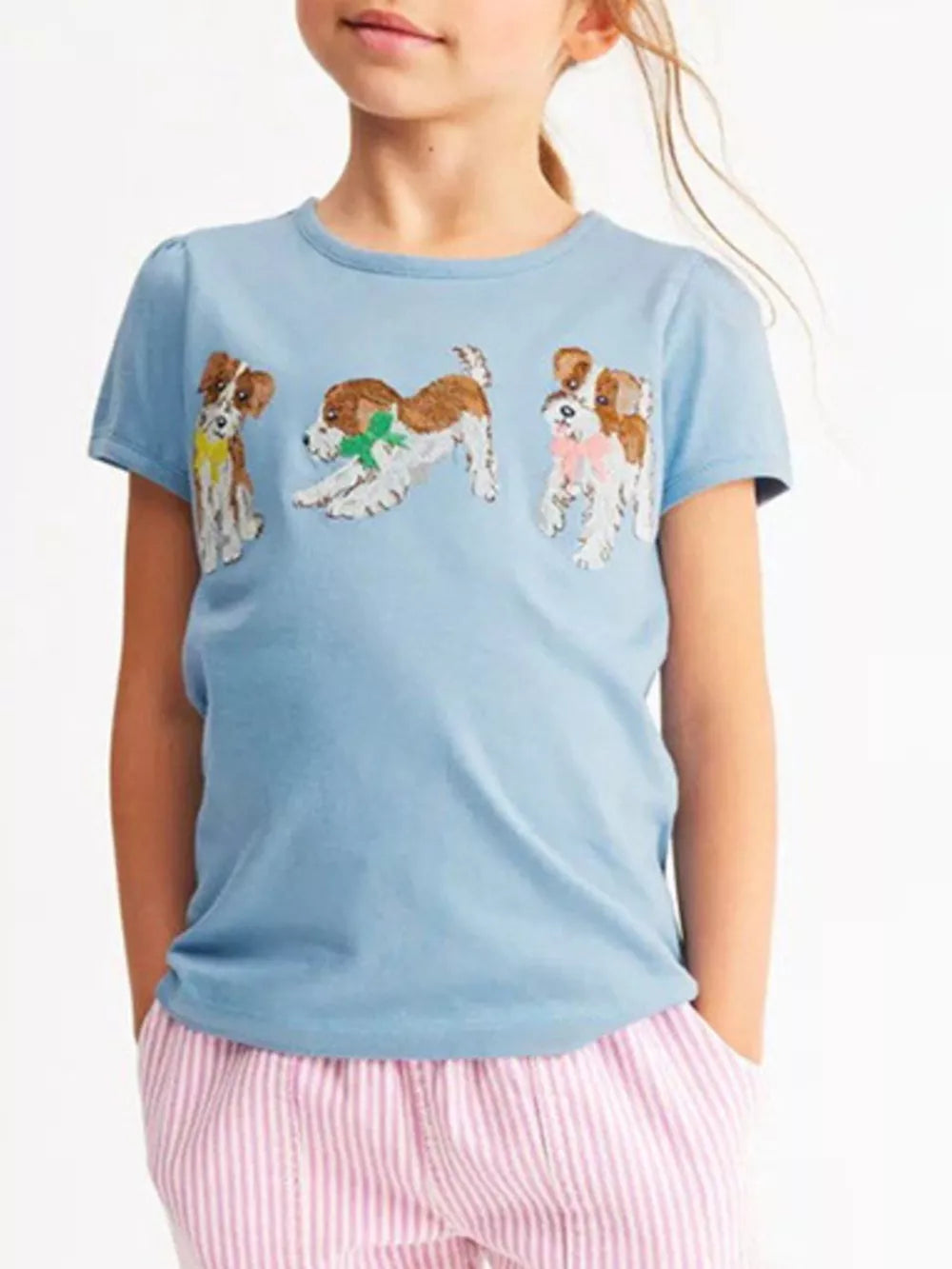 Adorable puppy graphic toddler t-shirt with "Adventure Awaits" text