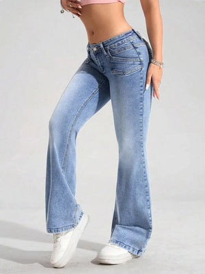 Washed Flare Leg Jeans option 3