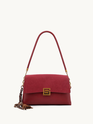 Wine Red with crossbody bag with gold-tone hardware