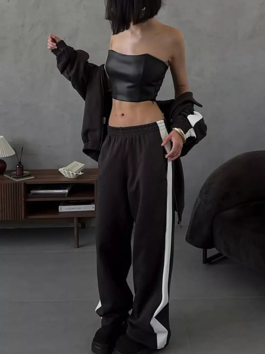 Zip Up Long Sleeve Outerwear And Pants Set in Brown, view 15