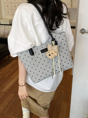 Gray Polka Dot Shoulder Bag