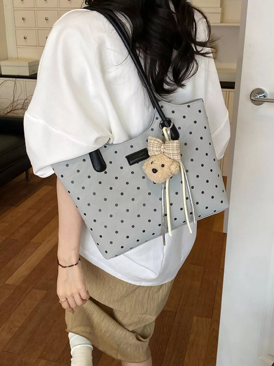 Gray Polka Dot Shoulder Bag
