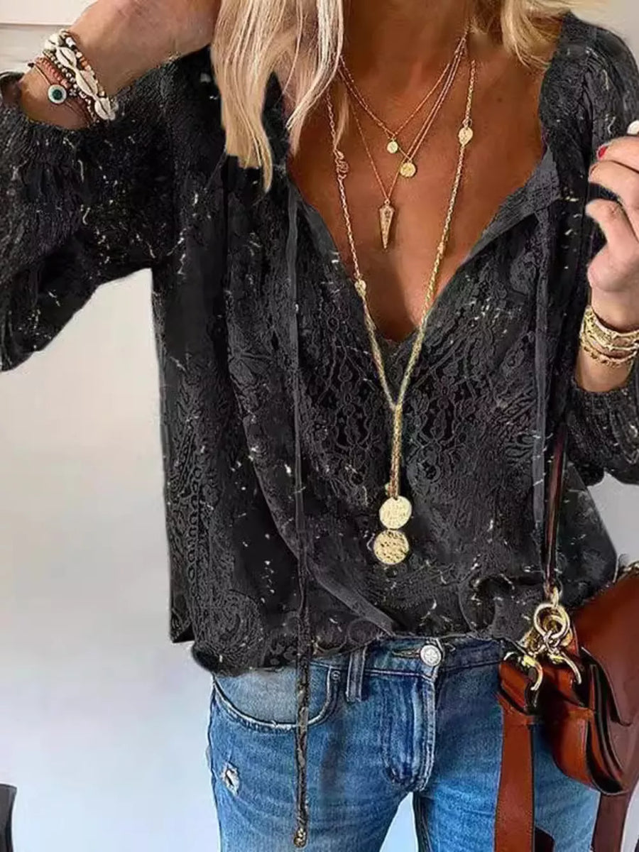 100% polyester Care instructions: Machine wash cold blouse in White with relaxed silhouette