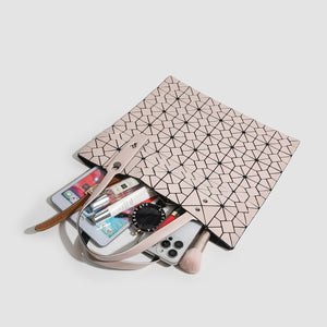 PVC Imported Size &amp handbag in blush pink with boxy silhouette