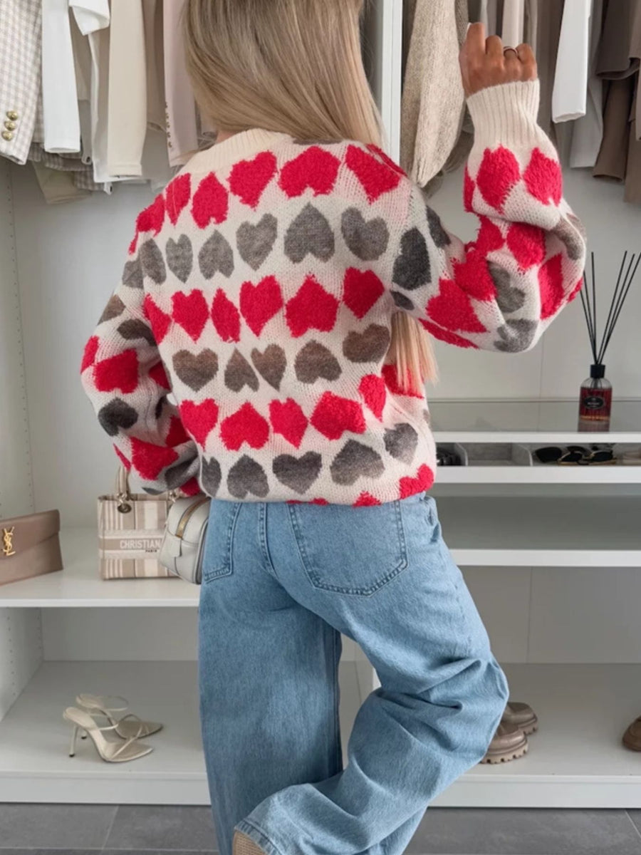 100% polyester Care instructions: Machine wash cold pullover sweater in charcoal with relaxed silhouette